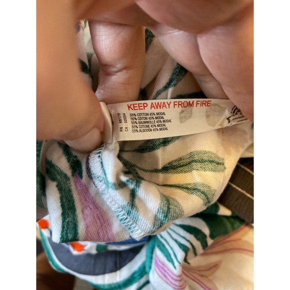 Anthropologie Megan Galante Floral Birds Wide Leg Lounge Pants Size Small - Picture 7 of 8